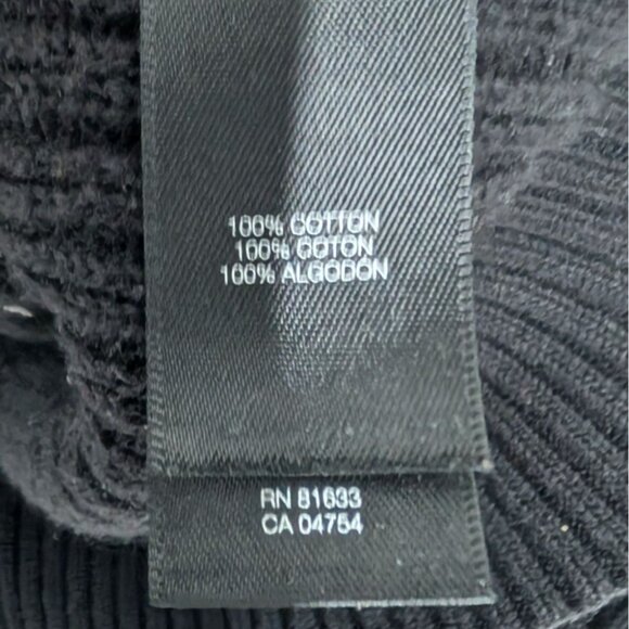 Kenneth Cole Ribbed Cardigan Mens Size Large Black 100% Cotton V Neck Sweater - Picture 6 of 11